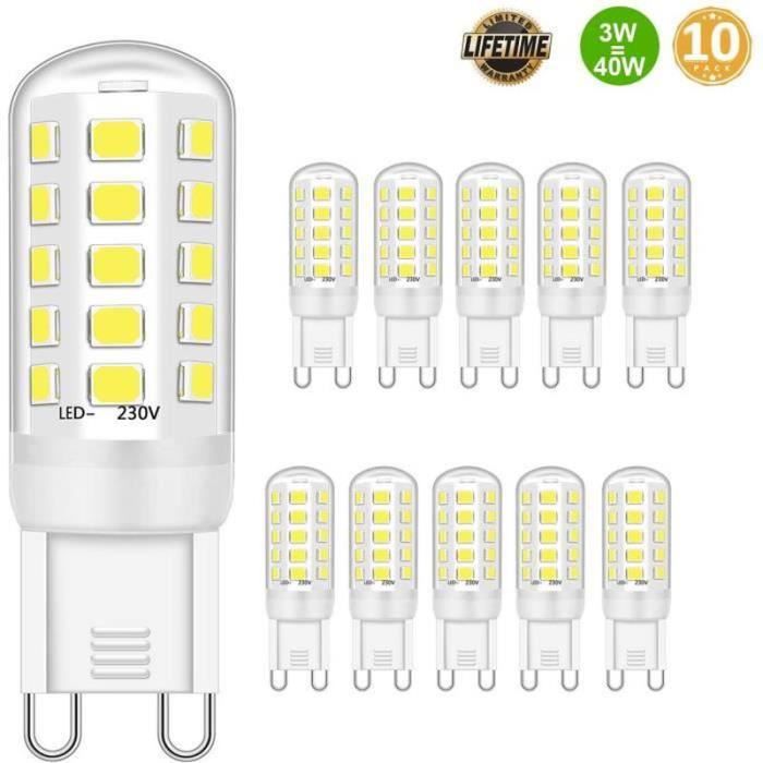QN33239 10 Pack G9 LED Blanc Froid, Ampoule 5W Equivalente à 28W 45W