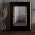 Chambre complète 160x200 Noir brillant/Or - NAHESA - Noir - Bois - Cadre de lit : L 168 x l 215 x H 112 cm - Armoire : L 162 x l 53-1