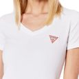 T shirt Guess Classic logo triangle Blanc Femme-1