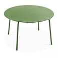 Table de jardin et 6 fauteuils - 120 x 72 cm - Acier - Palavas - Vert Cactus-1