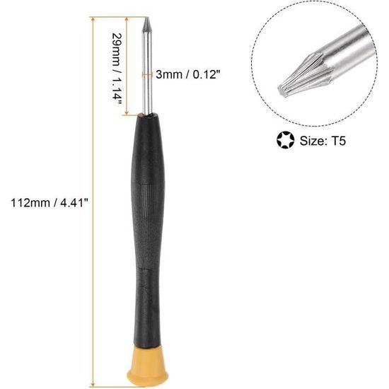 Tournevis Torx à Tête D'étoile Avec Pointe Magnétique Et Poignée En Plastique Pour électricien, Mécanicien Et Atelier De Réparation (T30 X 100 Mm