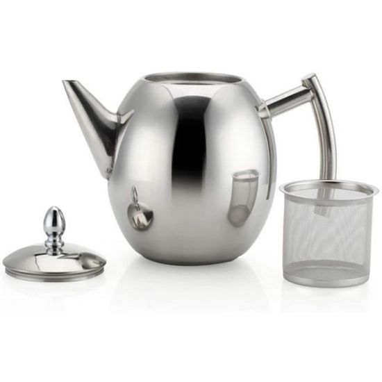 Théière En Inox 2L Avec Infuseur Amovible - Acier Inoxydable, Bec Verseur Précis, Design Élégant - 7