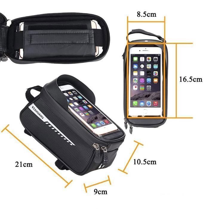 Sacoche De Vélo étanche LDIGT - Pour Smartphone Jusqu'à 6,8 Pouces - Guidon Ou Cadre - Compatible VTT Et Vélo De Route