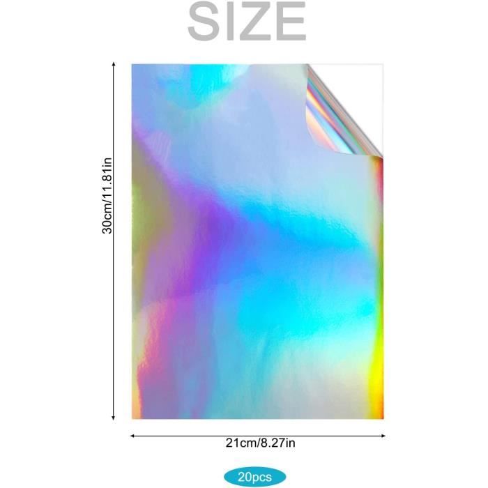 Feuilles Deco Diy Feuilles Autocollantes Vinyle Transparent A4 - Lot De 15, Imprimantes Jet D'encre, Bricolage Feuilles DIY Décoration