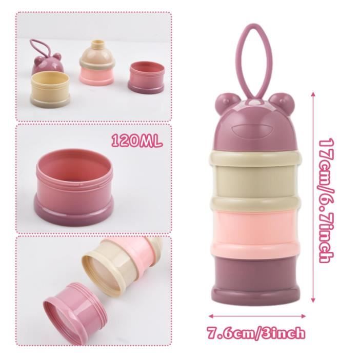 Doseur De Lait En Poudre Bébé – 3 Compartiments Empilables, Pratique Pour Voyage | Snacks, Garderie, Pique-nique