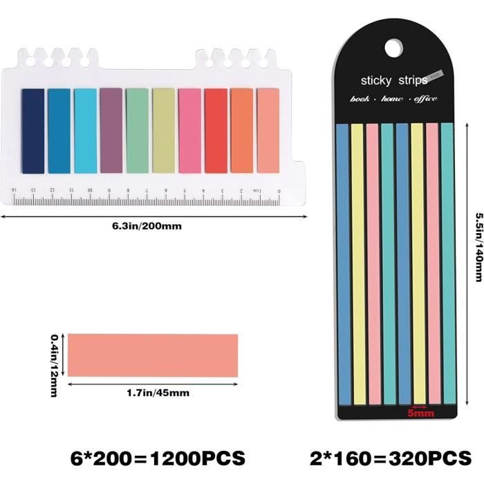 Marque Page Adhesif, 840Pcs Notes Autocollantes Index Réutilisables, 3