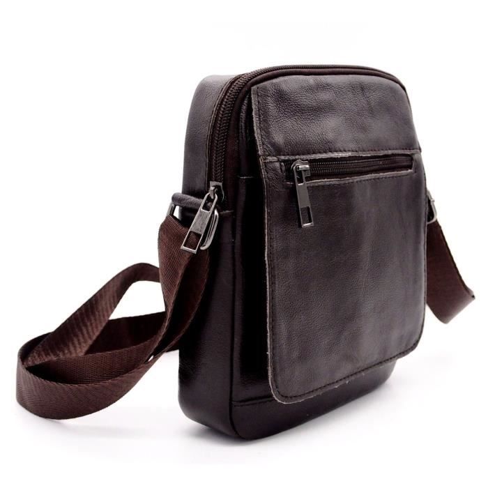 Sac Bandoulière En Cuir De Vachette Marron Pour Homme - Neuf Avec étiquettes