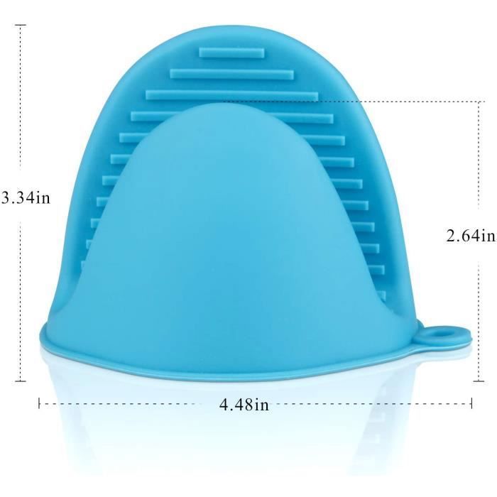 Lot De 4 Maniques Cuisine KOLZEMV - Silicone Et Coton - 17x17cm - Résistants à 250°C - Avec Anneau Suspension