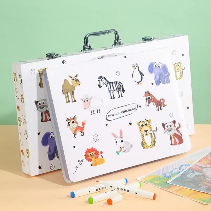 Valise de dessin pour Enfants - 168 pièces - Ensemble de dessin - Crayons  de couleur 