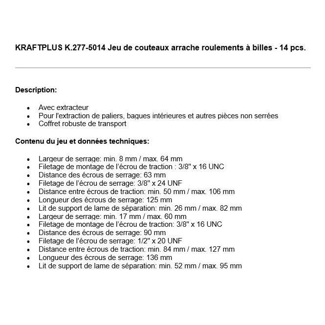 BGS 7741 | Couteau Arrache Roulement à Billes | 5 - 63 Mm