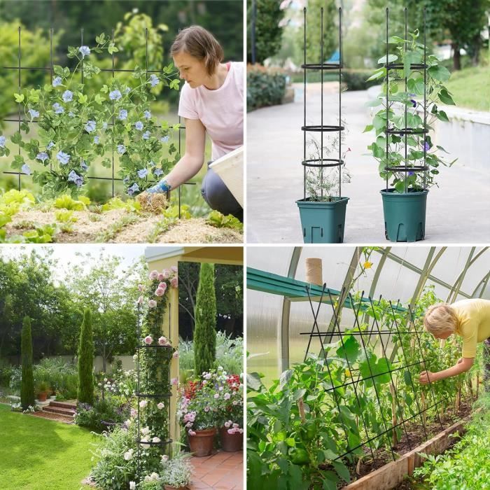 VEVOR Tuteur Plantes Grimpantes 28x28x162 Cm, Treillis Pour Plantes Lot De 4 Cages D 539053 VEVOR Tuteur Plantes Grimpantes 28x28x162 Cm, Treillis Pour Plantes Lot De 4 Cages D 539053