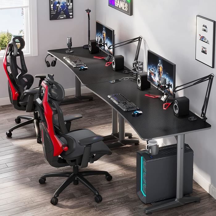 EUREKA ERGONOMIC Bureau d'angle L60 Bureau informatique Bureau Gaming 152 x  70 cm Forme L bureau gaming angle Livré avec un ta[138] - Cdiscount  Informatique