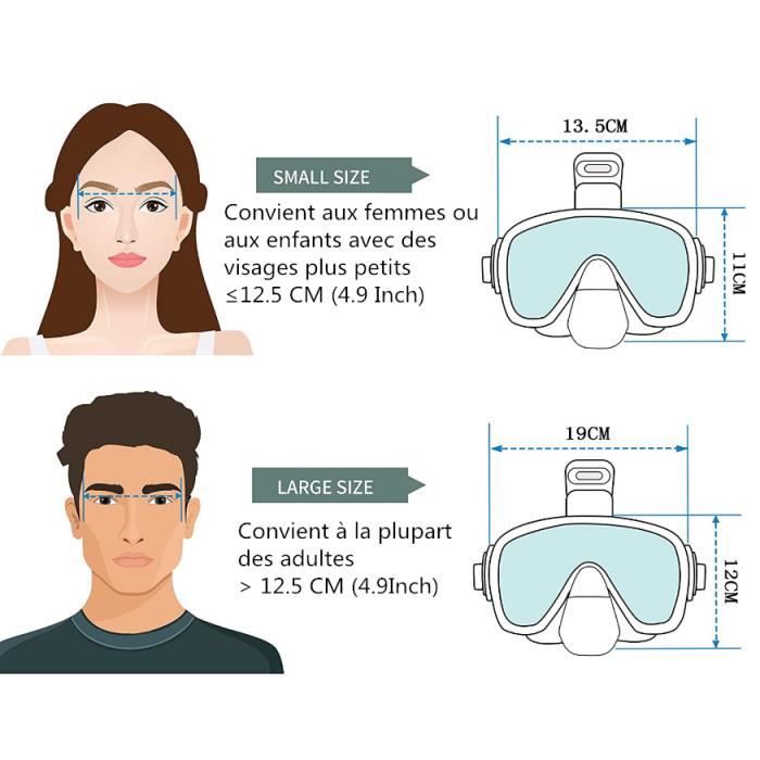 Masque De Plongée Avec Tuba - Supérieur Sec, Anti-Buée - Support Caméra Intégré - Noir - 10