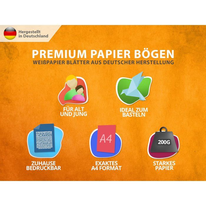 ARK Lot de 500 feuilles de papier d'impression épais de