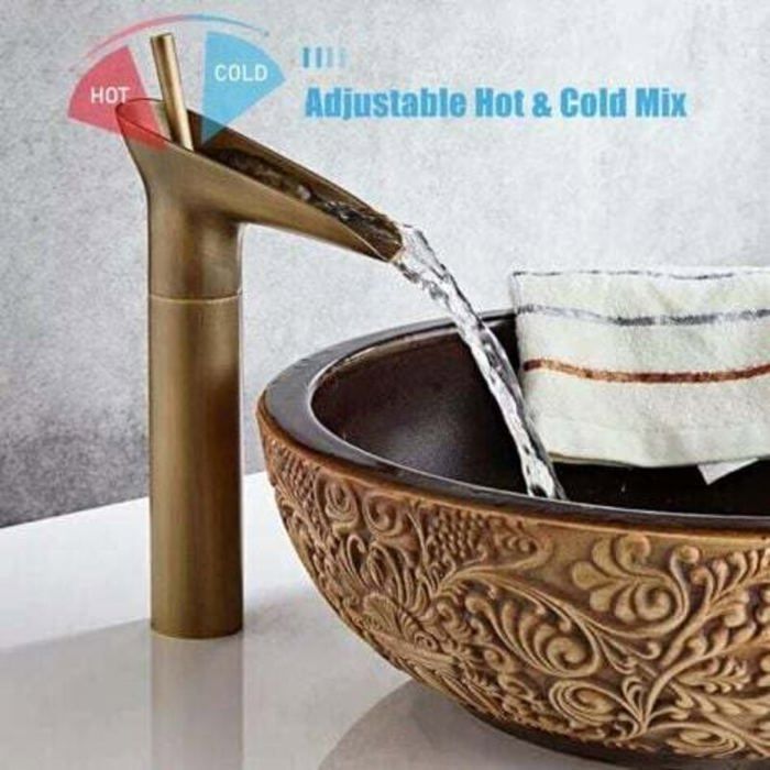 Lababo Label Robinet de Lavabo, Robinetterie Mitigeur Cascade pour Salle de Bains ...