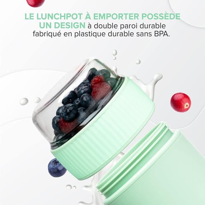 Tasse à Yaourt Et Muesli Aurasky - Compartiments Séparés, Idéal à Emporter