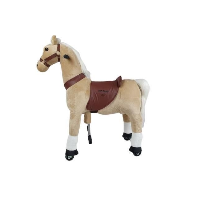 Cheval a Roulette Trotteur pour Enfant Cheval a Bascule Jouet Cheval qui Avance Grande Taille pour Enfant de 4 a 9 Ans Cdiscount Jeux Jouets