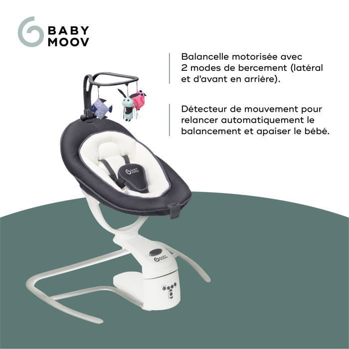Babymoov Balancelle bébé électrique Swoon Motion, Assise à 360°, Zinc -  Cdiscount Puériculture & Eveil bébé