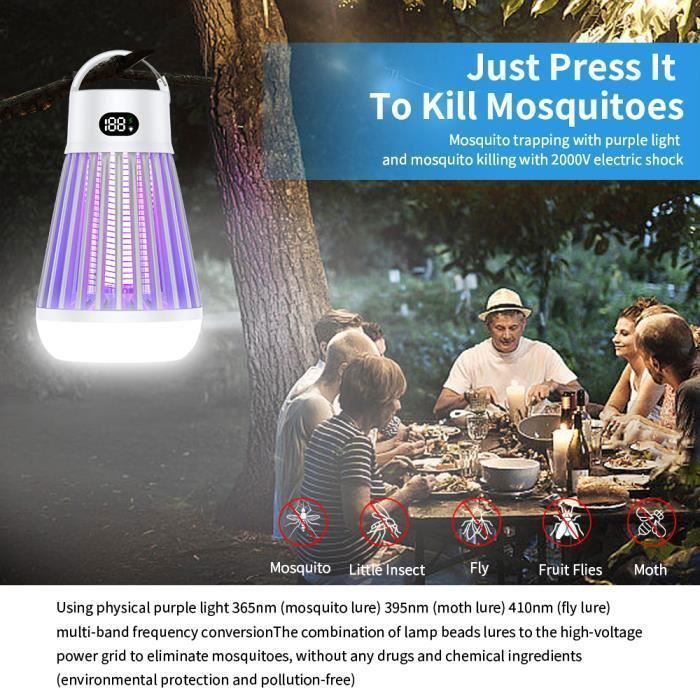 Lampe anti-moustiques 2 en 1 pour intérieur et extérieur, lampe anti-mouches rechargeable, lampe anti-moustiques pour la maison, la terrasse | Leroy Merlin