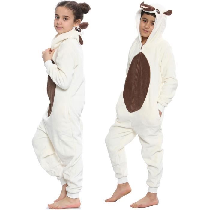 Enfant Pyjama Kigurumi Renard Couleur Pleine Combinaison De Pyjamas Déguisement Drôle Flanelle