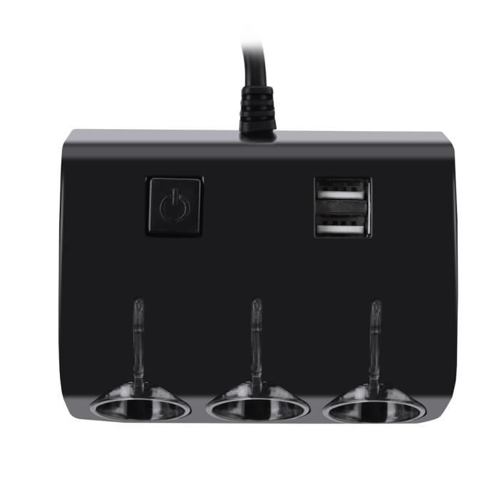 Chargeur De Voiture 180W Usb-C Pd Usb Qc3.0, 3 Prises Adaptateur Allume