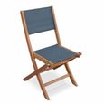 Chaises de jardin en bois et textilène - Almeria Gris anthracite - 2 chaises pliantes en bois d'Eucalyptus  huilé et textilène-3
