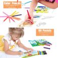Malette dessin Enfant 104 pièces kit dessin Enfant Sets de dessin Mallette 
Coloriage Marqueur Crayon Aquarelle Cadeaux Enfants-3