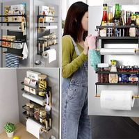 Magnétique épices Rack Récepteur Réfrigérateur Avec Porte - Serviettes En Papier Peut Contenir