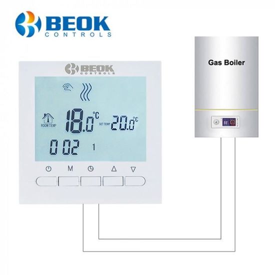 Version Blanc 2 240v Thermostat D Ambiance Numerique Filaire Beok Pour Chaudiere A Gaz De Chauffage 3a Thermoregulateur Cdiscount Bricolage