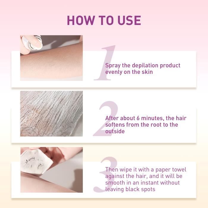 Atyhao spray dépilatoire Spray crème dépilatoire Non irritant