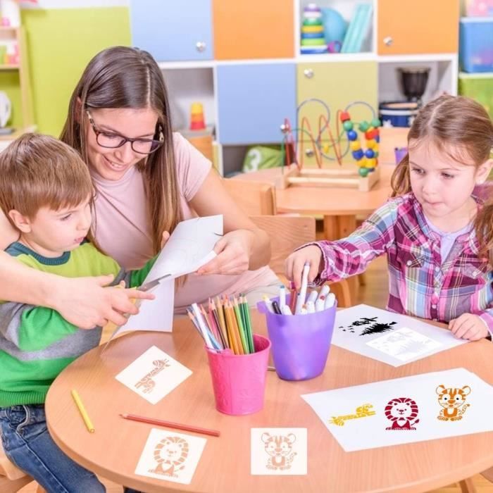 20 Pièces Plastique Modèle De Peinture, Pochoirs De Peinture Animaux, Réutilisable En Plastique Pochoirs, Pochoirs Animaux Pour Enfants, 20 Formes
