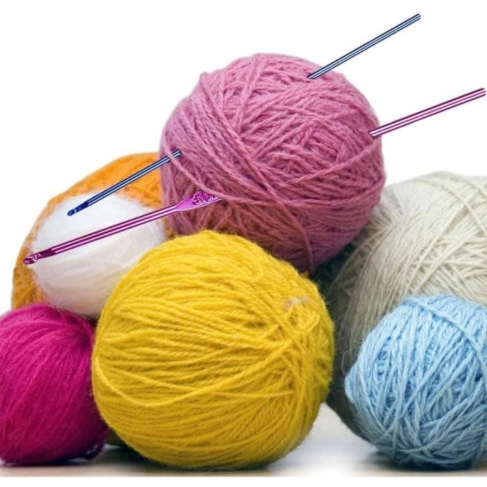 Lot de 12 crochets en aluminium pour crochet et aiguilles à tricoter ...