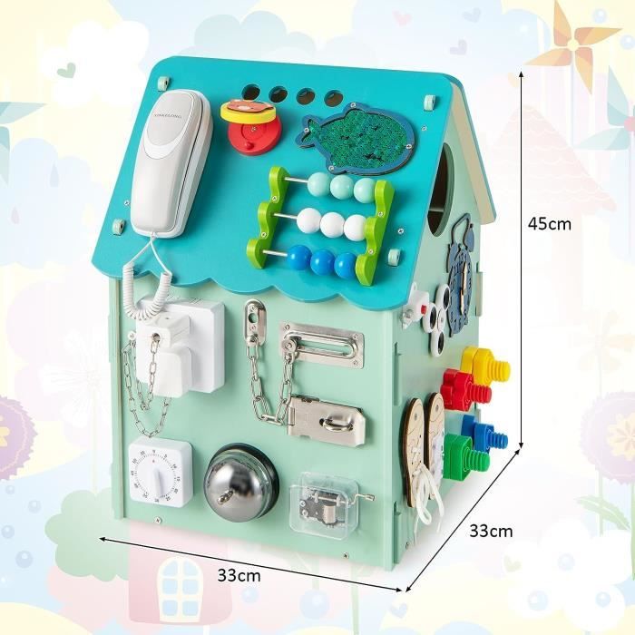 Cube D'activités Montessori 6 En 1 Pour Bébé 1 An+ – Jouet Sensoriel Voyage (dimensions 10x8 Cm)