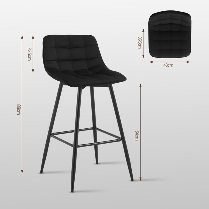 WOLTU Lot De 2 Tabourets De Bar Avec Dossier - Tabourets Hauts Blancs Extérieurs Jardin Avec Repose-Pieds