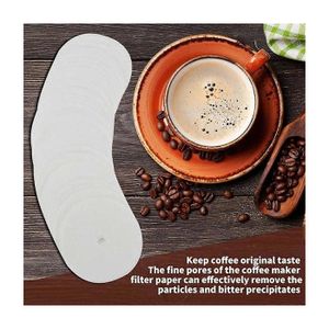 Lot de 200 filtres à café ronds jetables en papier naturel non blanchi compatibles avec percolateur Bozeman, cafetière de camping, maison, bureau ( blanc