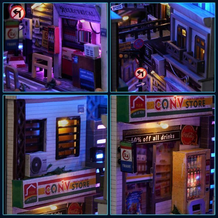 Fsolis DIY Book Nook - The Nebula Rest Room Maison de Poupées Miniatures, Puzzle 3D Bois Serre-Livres d'art avec Lumière LED et Feuille de Poussière Fsolis DIY Book Nook - The Nebula Rest Room Maison de Poupées Miniatures, Puzzle 3D Bois Serre-Livres d'art avec Lumière LED et Feuille de Poussière