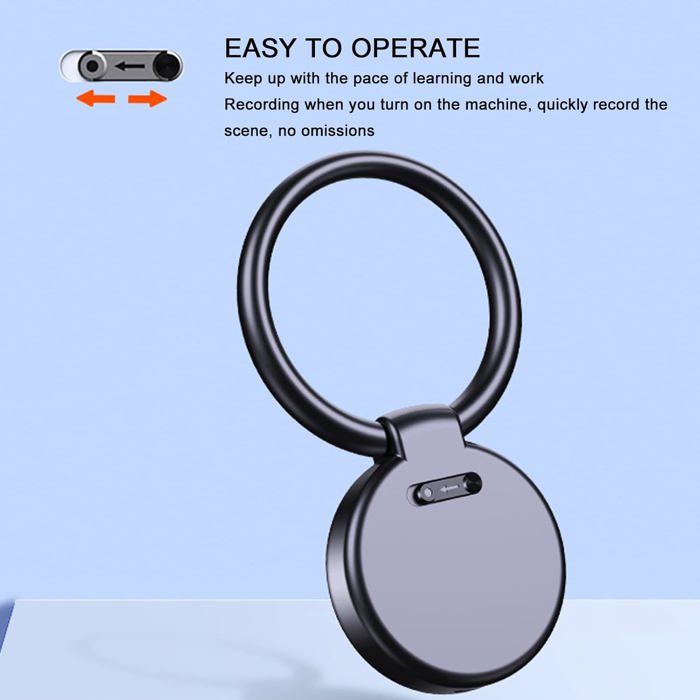 Porte-Clés Enregistreur Vocal 4Go IA Smart HD - Mini Dictaphone Commande Vocale Avec Réduction Bruit, MP3