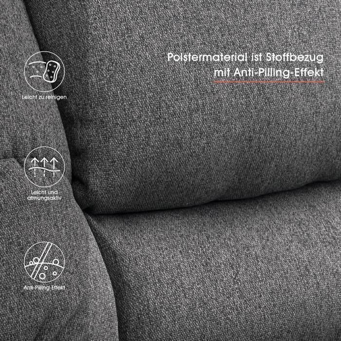 Fauteuil Relax électrique Avec Aide à La Levée - Massage Et Chauffage - Inclinable 160° - Microfibre Grise