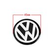Décoration Véhicule,Autocollant de volant de voiture VW noir 4 pièces, 45MM 4.5cm, Badge de Center, emblème de Logo, autocollant de-0