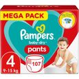 PAMPERS PANTS TAILLE 4 BABY-DRY COUCHES-CULOTTES 107 COUCHES (9-15 KG)-0