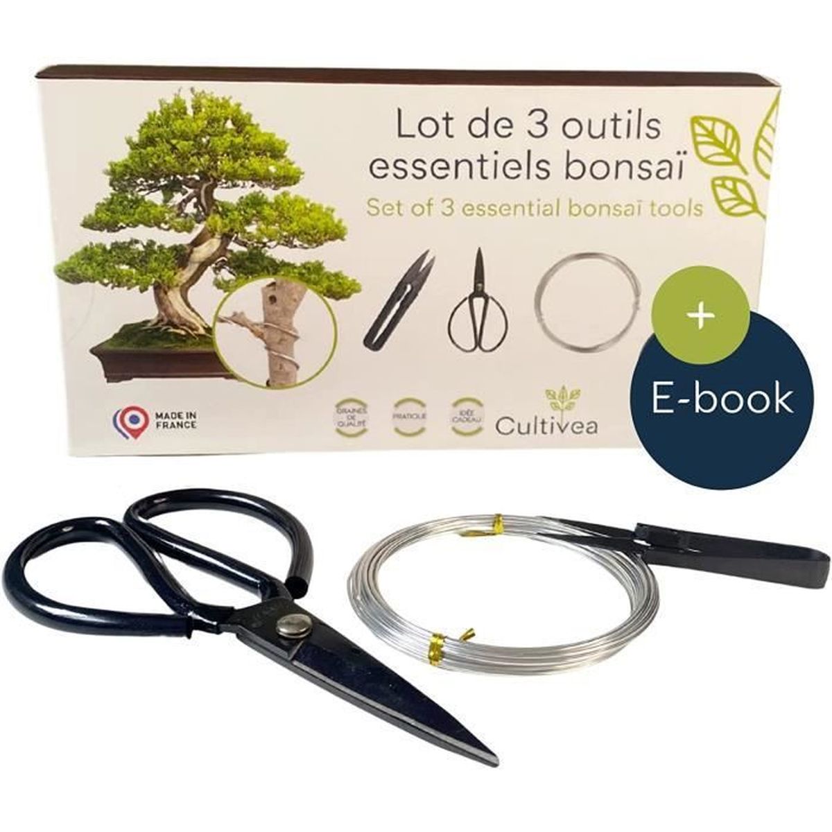 CULTIVEA Lot de 3 outils essentiels bonsaï Outil en acier