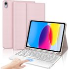1...LIKE NO OTHER Français Étui clavier pour iPad (A16) 11e/10e génération (2025/2022), pavé tactile multipoint, support - rose