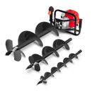 FITFIU FITNESS Tarière thermique moteur à essence 75cc 5.2cv, avec 3 forets en acier 100/150/200mm, profondeur maximale 80cm - Greencut GD750X-3S