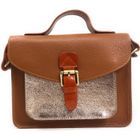 Sac à main en cuir OH MY BAG modèle CORTE - Marron - Porté main et bandoulière