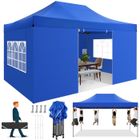 LUCKZON Tonnelle Pliante 3x4.5m - Tonnelle de Jardin étanche Stable avec 4 Parois latérales pour Réception Jardin - Bleu