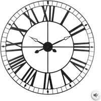 Horloge vintage en métal - Ø 88 cm - Noir
