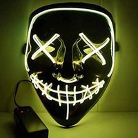 Masque LED Halloween - Festival Cosplay Costume Décorations de Fête - Jaune