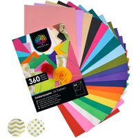Papier de Soie 360 Feuilles A4 Papier Vitrail 26 Couleurs Bricolage Loisirs Créatifs Décorations Esquisses Découpages Papier  [186]