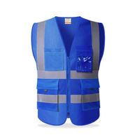 M-chest 112cm - Bleu - gilet de sécurité multi poches pour hommes, en maille réfléchissante haute visibilité,