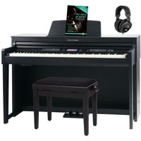 classic Cantabile  DP-A 610 Piano Noir mat Set inclus Banquette piano, casque, livre.